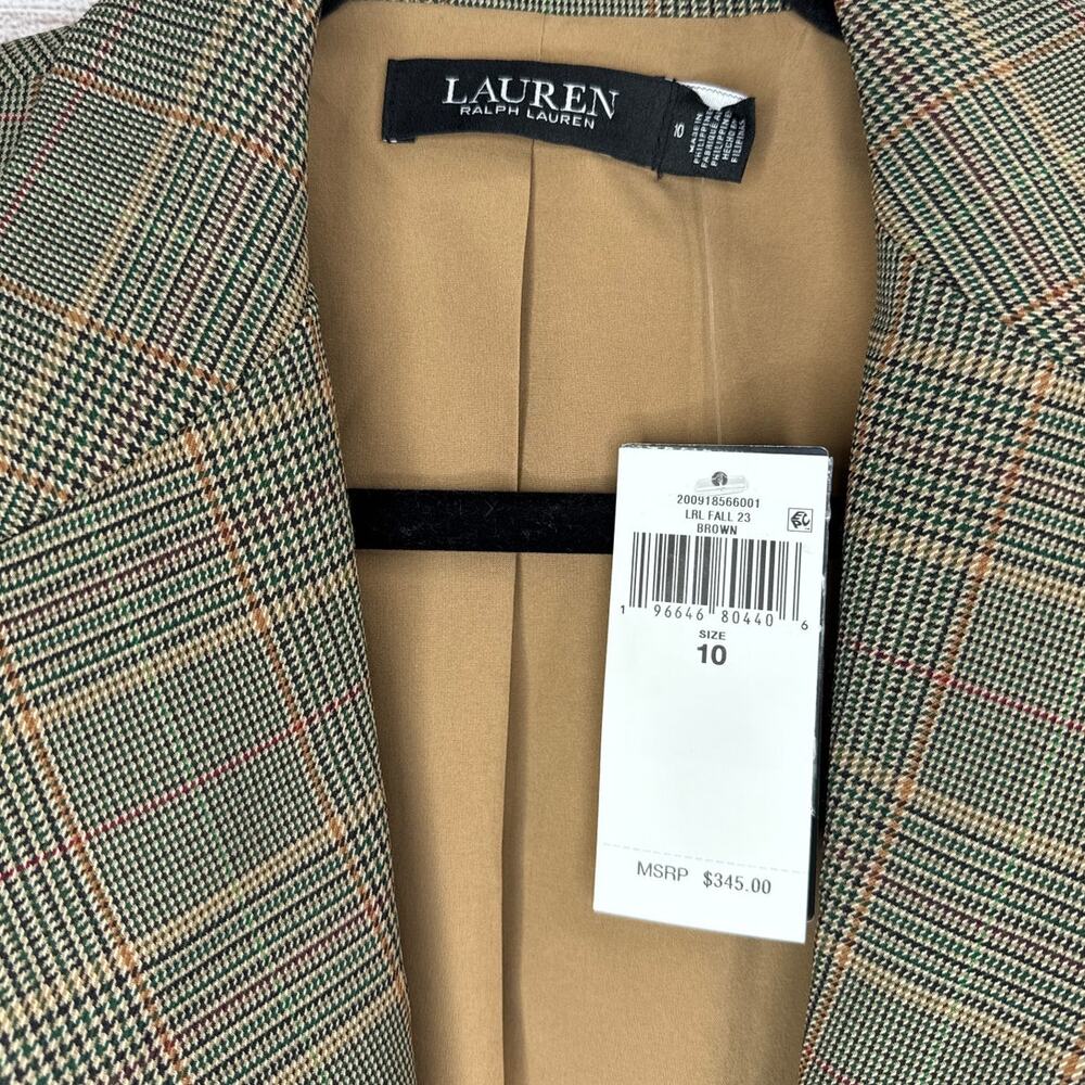 NWT Lauren Ralph Lauren Plaid Checkered Blazer Women's Size 10 Business Chic - Picture 6 of 9